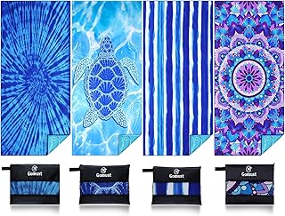 4 Pack Lightweight Thin Beach Towel Oversized 71"x32" Big Extra Large Microfiber Sand Free Towels for Adult Quick Dry Trav...