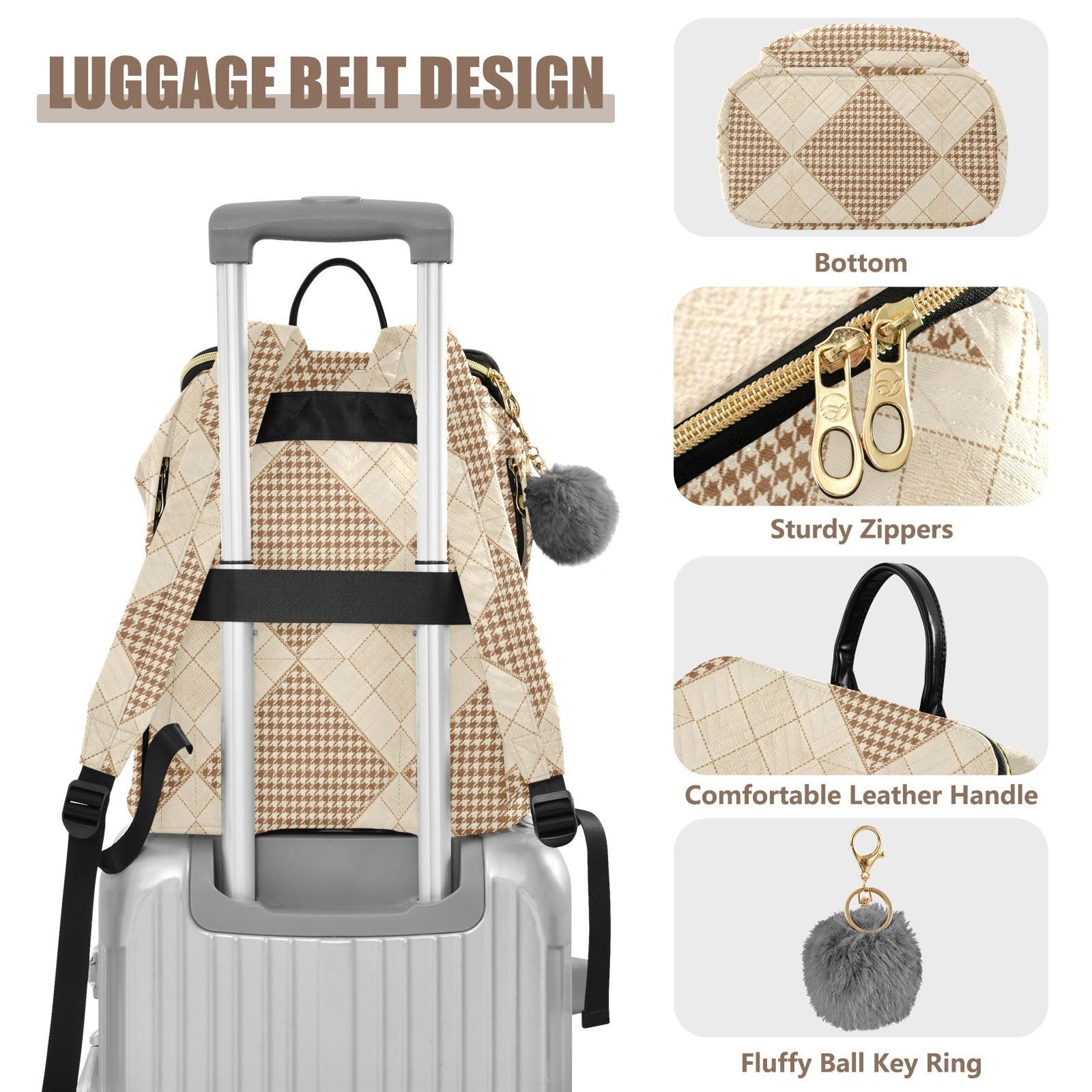 Zaino alla moda da 15 litri da donna, alla moda, robusto, leggero