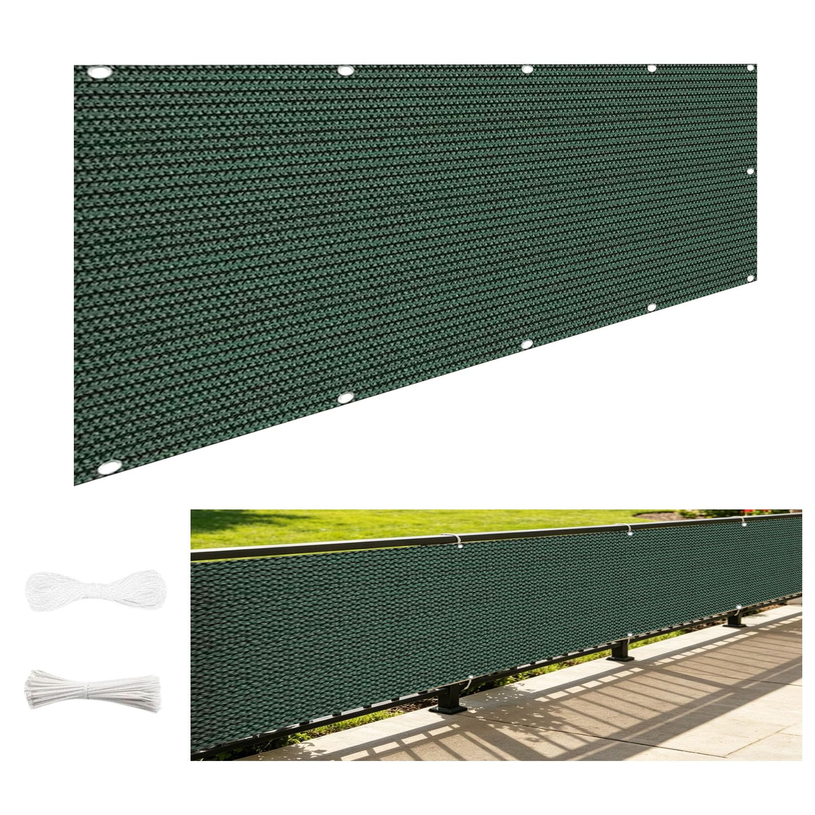 Rete Ombreggiante 80 x 170 cm in HDPE Anti-Uv Divisorio Parasole Paravento Protezione Privacy Respirante Frangivisto Balcono per Balcone Giardino Recinzione, Verde Scuro