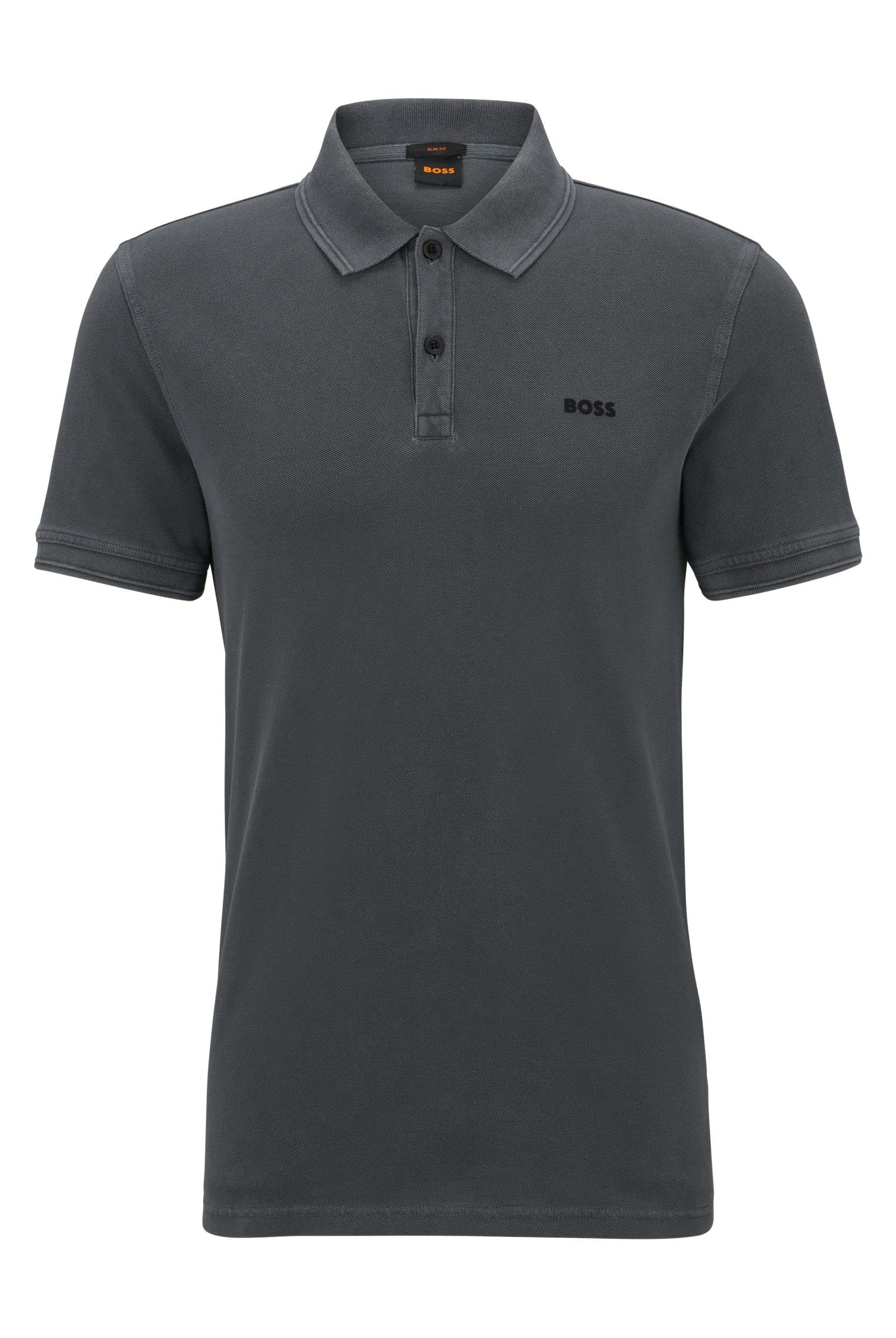 Boss Herren Prime Slim-Fit Poloshirt aus Baumwoll-Piqué Dunkelgrau L