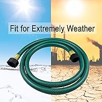 Vista 4 de Manguera de jardín de PVC de 1/2 pulgada, manguera de agua flexible con accesorios macho y hembra, sin fugas, resistente, para uso doméstico, al