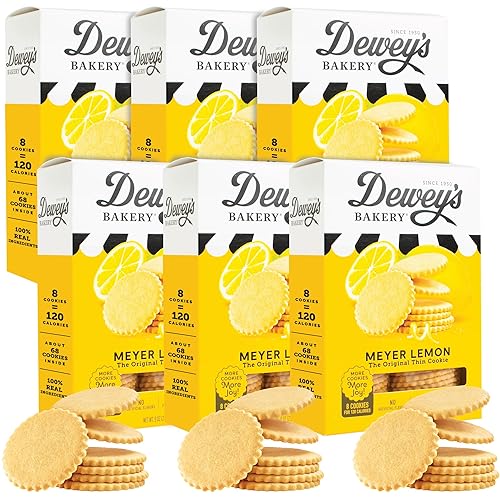 Dewey's Bakery Meyer Lemon Moravian Cookie Thins  Horneadas en pequeños lotes  Ingredientes reales y simples  Receta de panadería sureña honrada  9