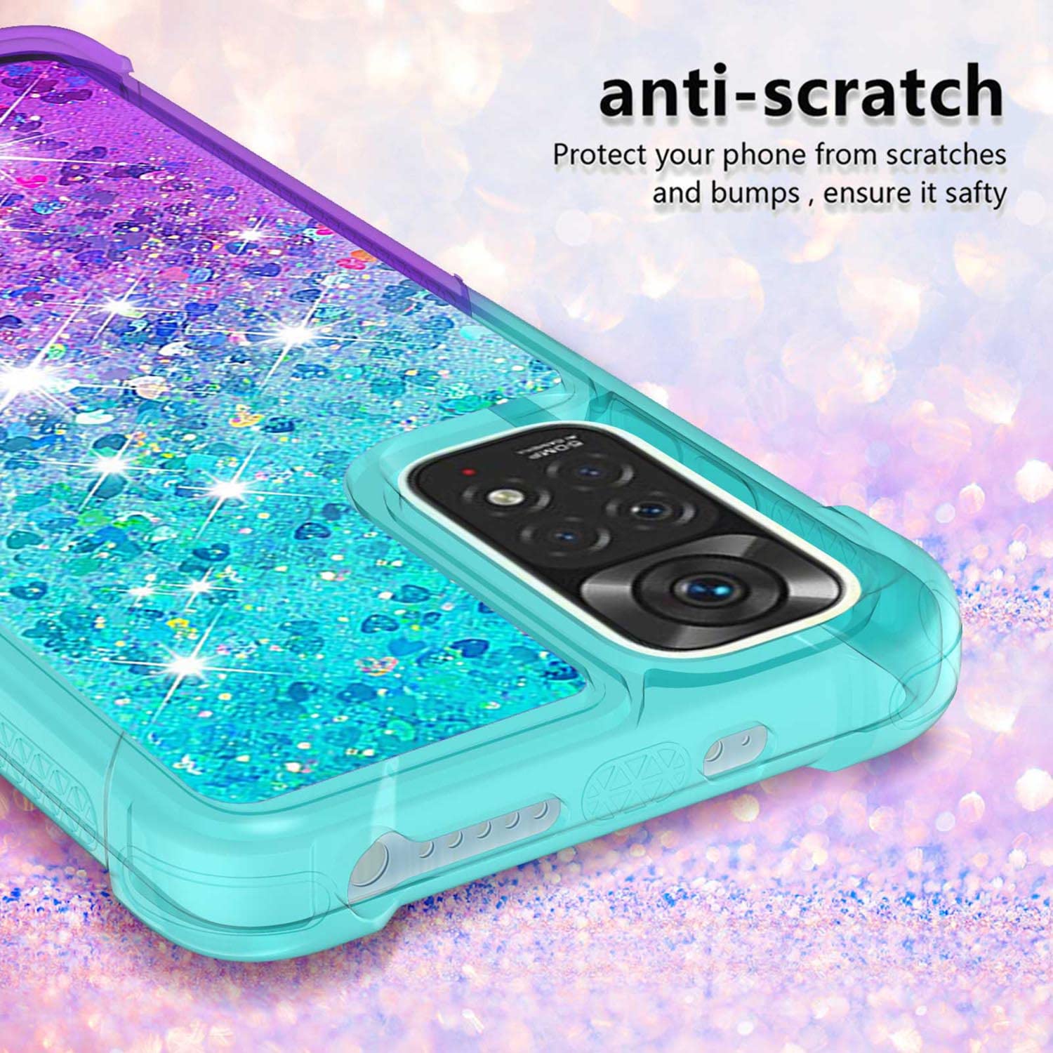 Xiaomi 4g redmi note11 android ブルー キラキラ for Xiaomi Redmi