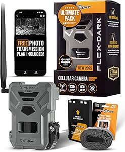 SPYPOINT Flex-Dark Ultimate Pack with SD Card + LIT-22 - Cellular Trail Camera, 40MP Photos, 1080p Video + Sound, No-Glow Game Camera, Hunting Night Vision, Motion Activated,100ft Detection asin的图片