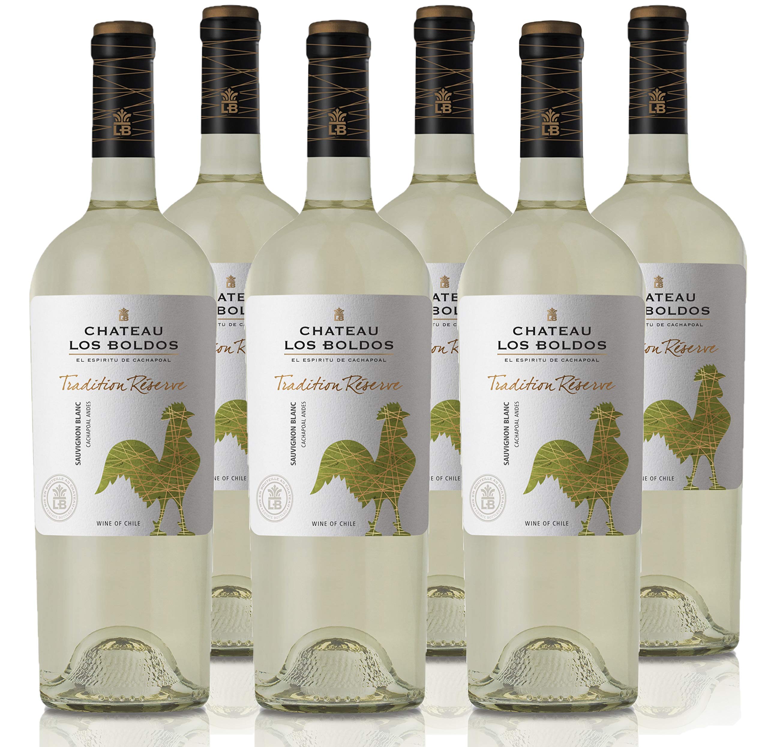 Vino Blanco Los Boldos Sauvignon Blanc Tradition Réserve - 6 botellas de 750 ml - Total: 4500 ml