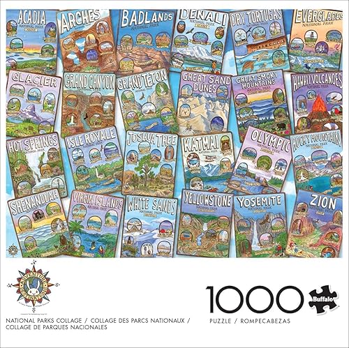 Miniatura 3 de Buffalo Games - Destinos de aventura - Collage de parques nacionales -Rompecabezas de 1000 piezas para adultos rompecabezas desafiante perfecto para