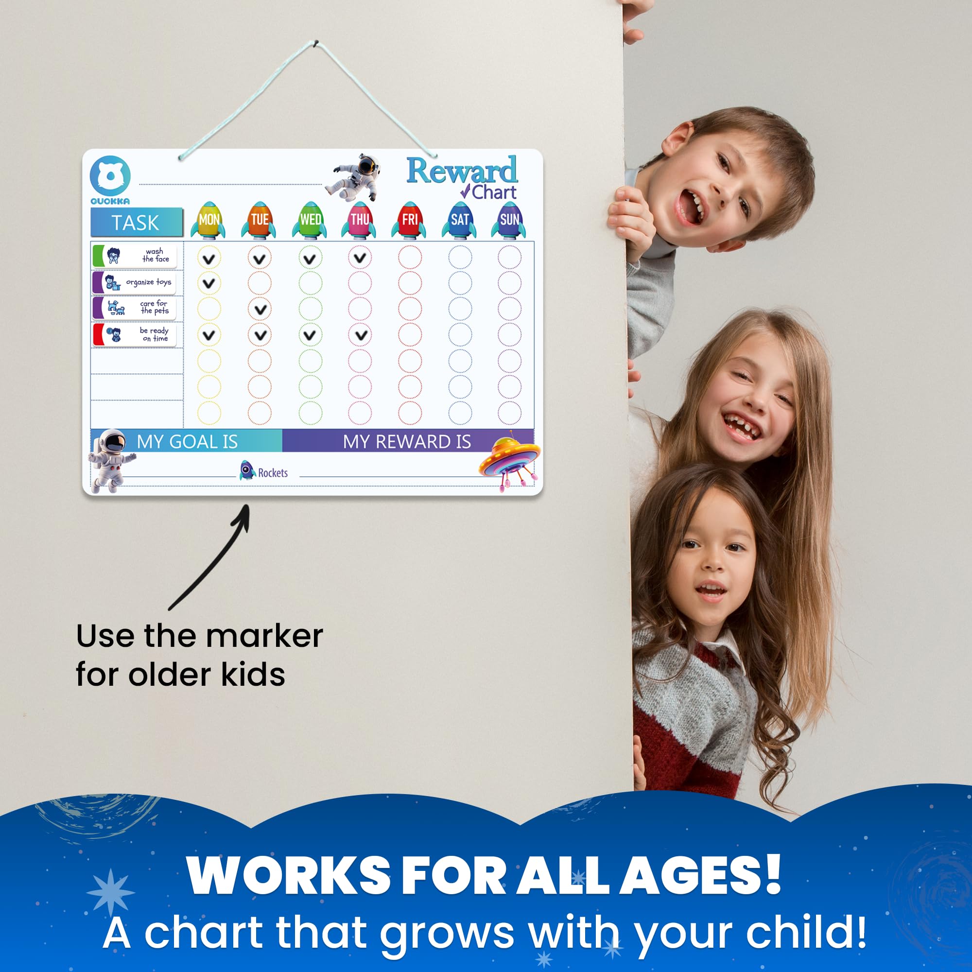 Snapklik.com : Magnetic Behavior Chore Chart For Kids At Home - Blue ...
