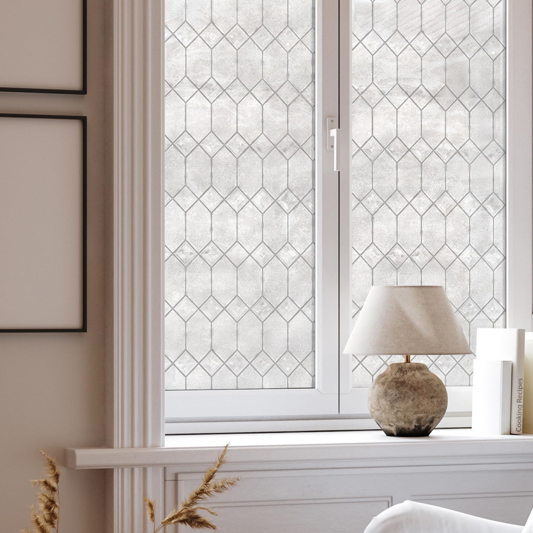 Artscape Old English 36 x 72 Inch Window Film, Made in USA – Provides Privacy, Non-Adhesive, Textured Leaded Glass Pattern, UV Protection, Easy to Apply and Removable