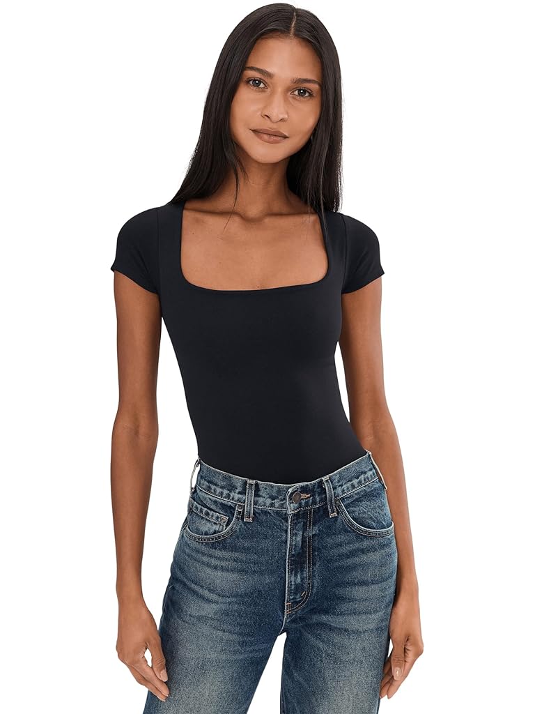 Black Free People Clean Lines Baby Tee