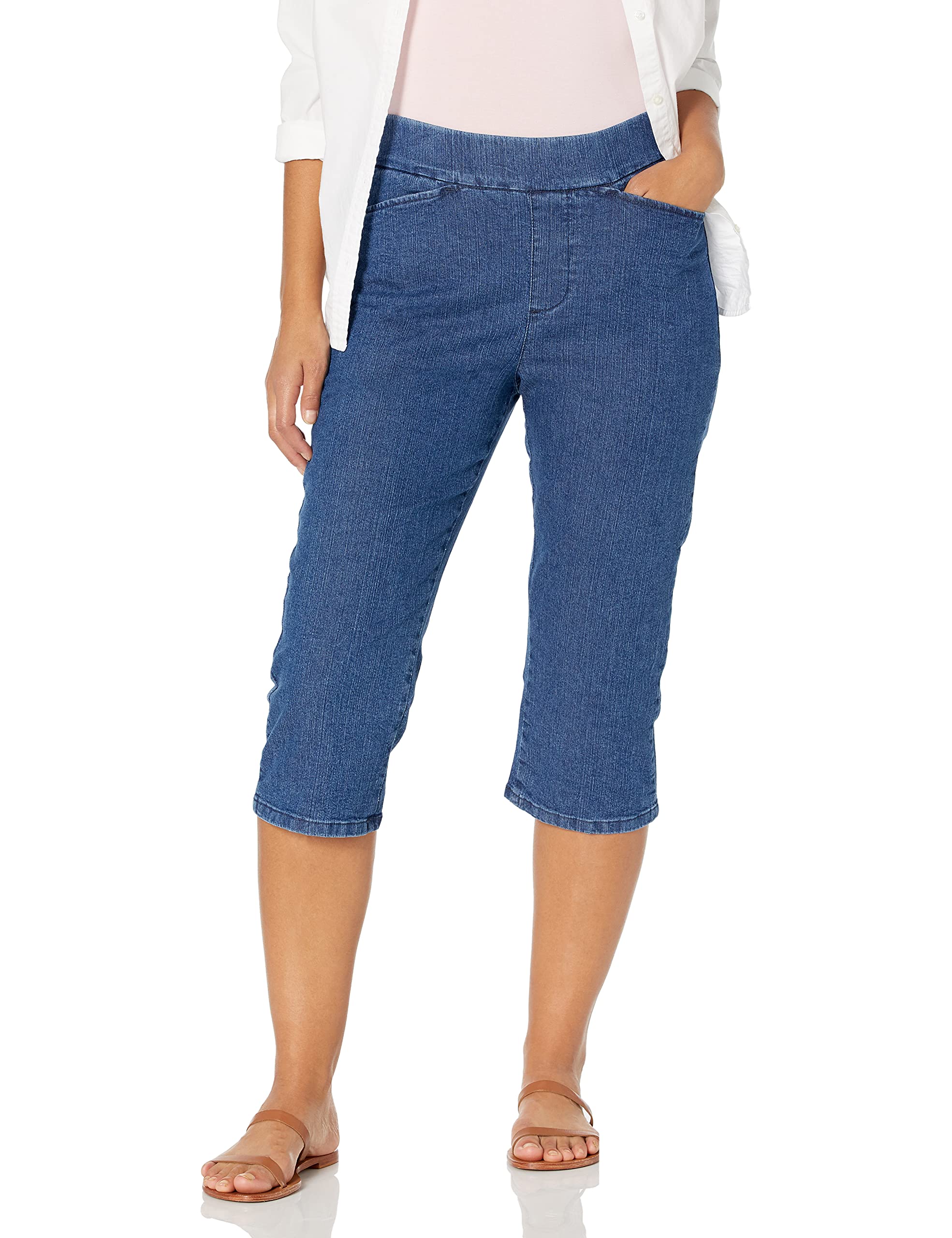 Chic Classic Collection Women's Easy-Fit Elastic Waist Pull-On Capri Pant