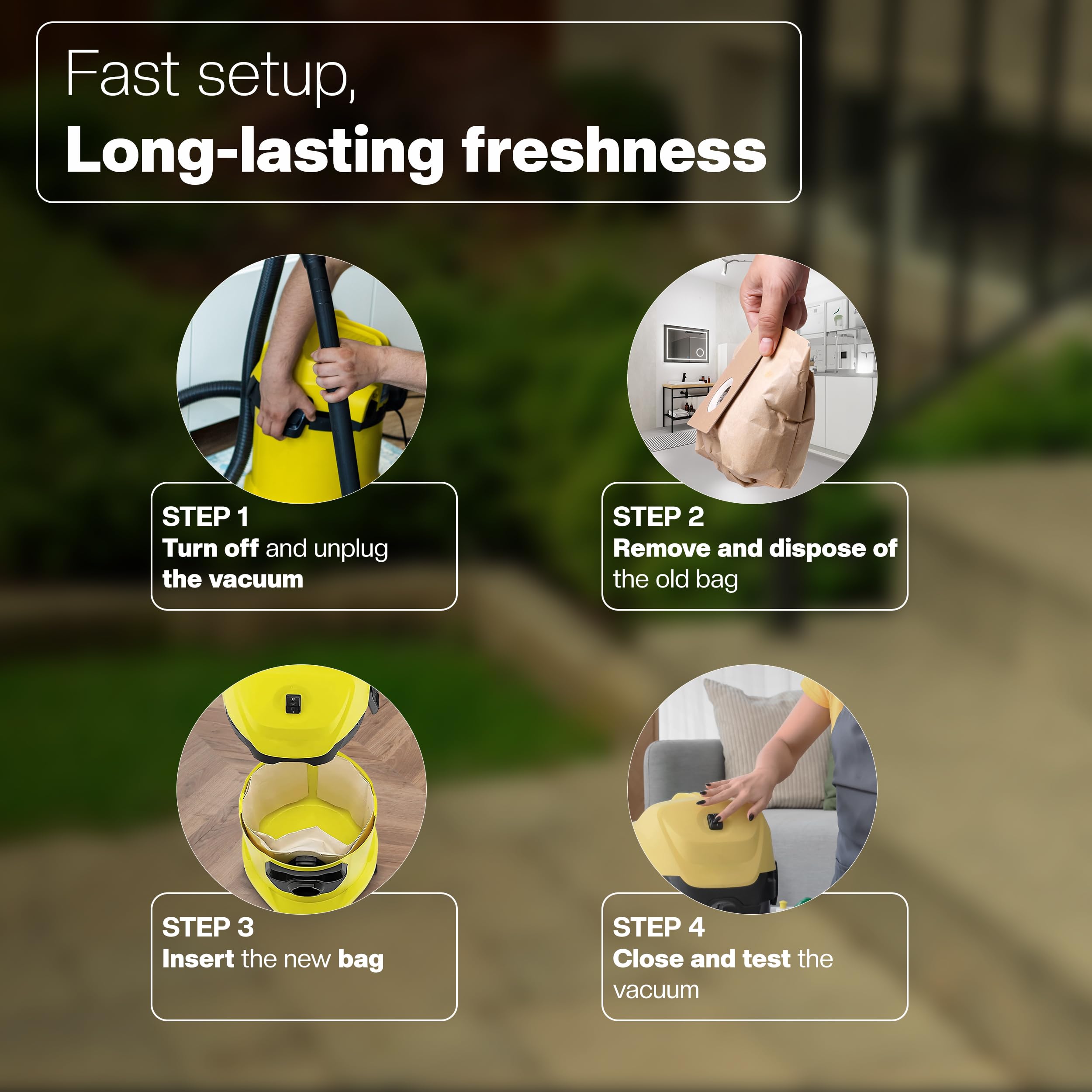 Bolsas Aspiradora Karcher Wd3 Set 5 Bolsas De Aspiradora Karcher Wd3/se4001 /se4002 | Cuotas Sin Interés Filtro Aspiradora Karcher