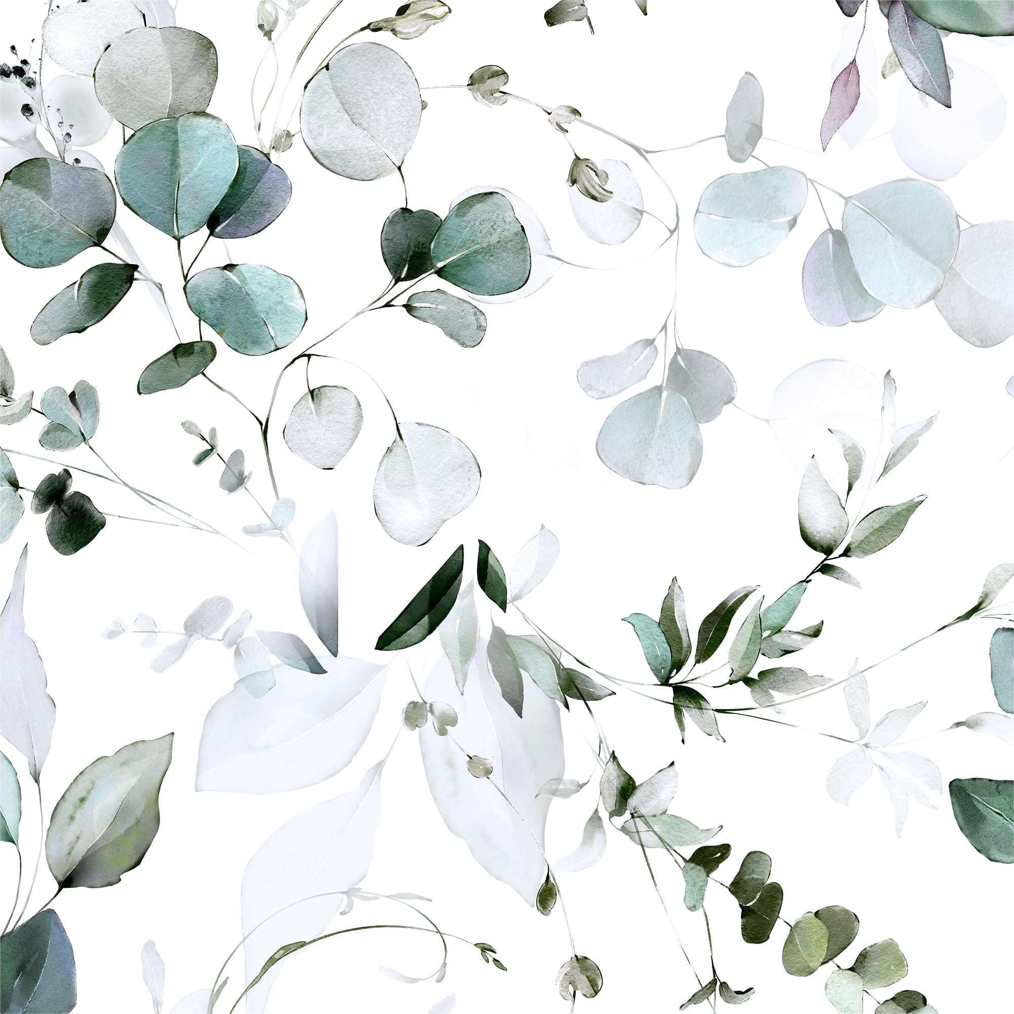 Green Leaf Contact Paper 17.5" x 393" Floral Leaf Wallpaper Peel and Stick Vintage Self Adhesive Wallpaper, Waterproof, Vinyl Wall Covering for Bedroom Cabinet Countertop Decor