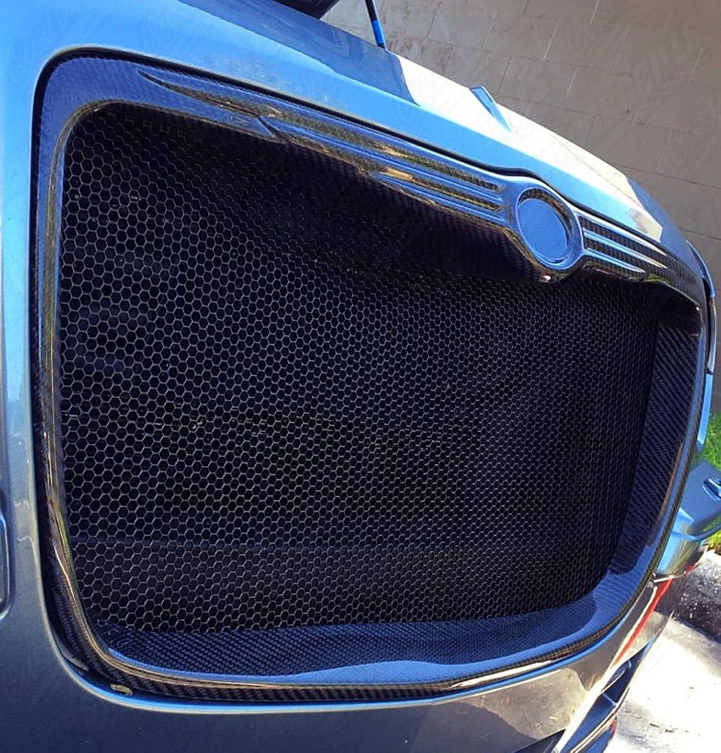 customcargrills 16"x48" Perforated Hexagon Grill Mesh Sheet - Gloss Black - Shipped Flat, 1/4 inch hexagon hole opening, 0.065" thick Aluminum, powder coated, Made in USA