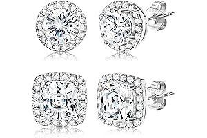 18K Gold Plated Halo Stud Earrings: Shimmering Radiance for Women