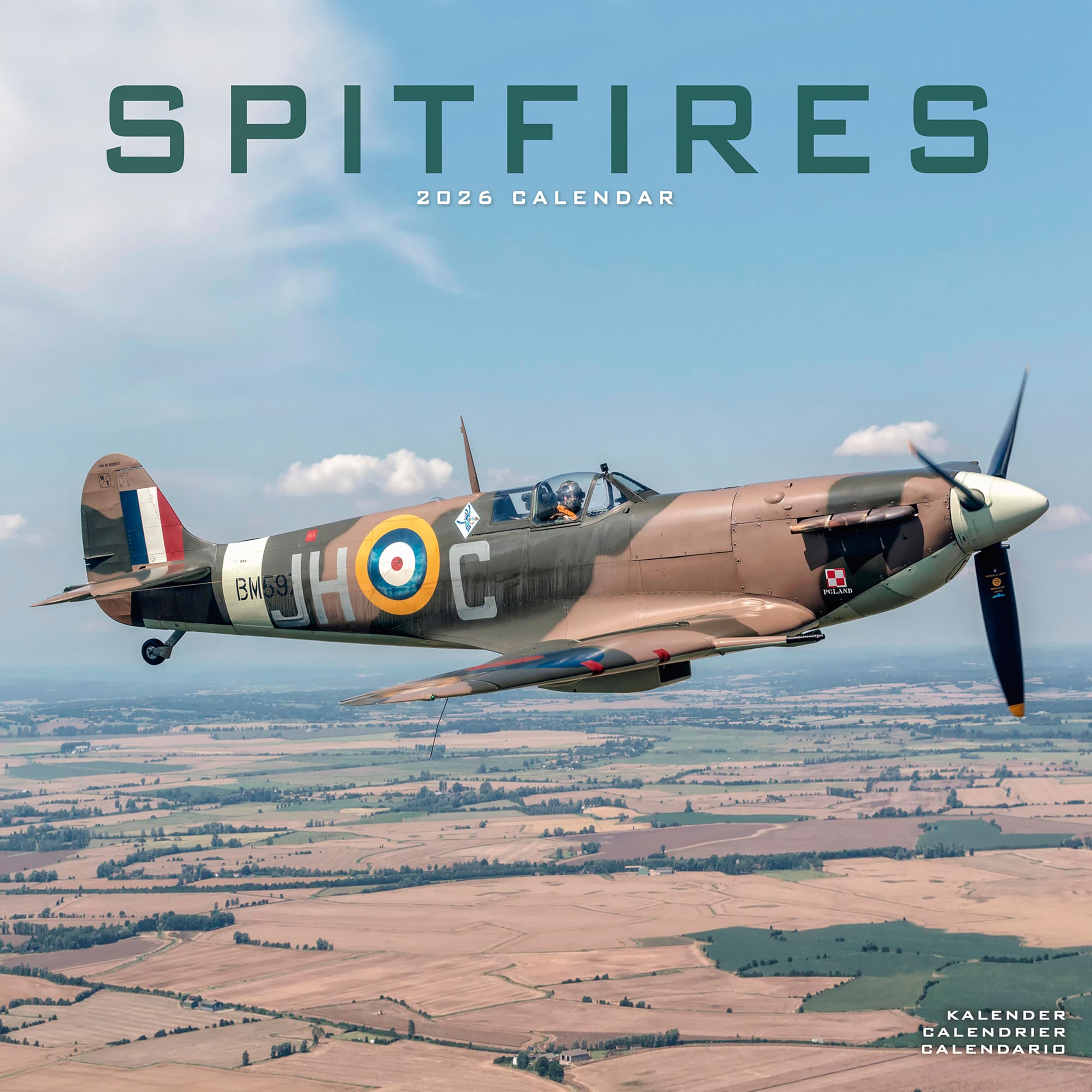 Spitfires 2026 Calendar | Square Wall Calendar | Aircraft, Warplane Gift | Plastic Free Packaging | by Avonside Publishing