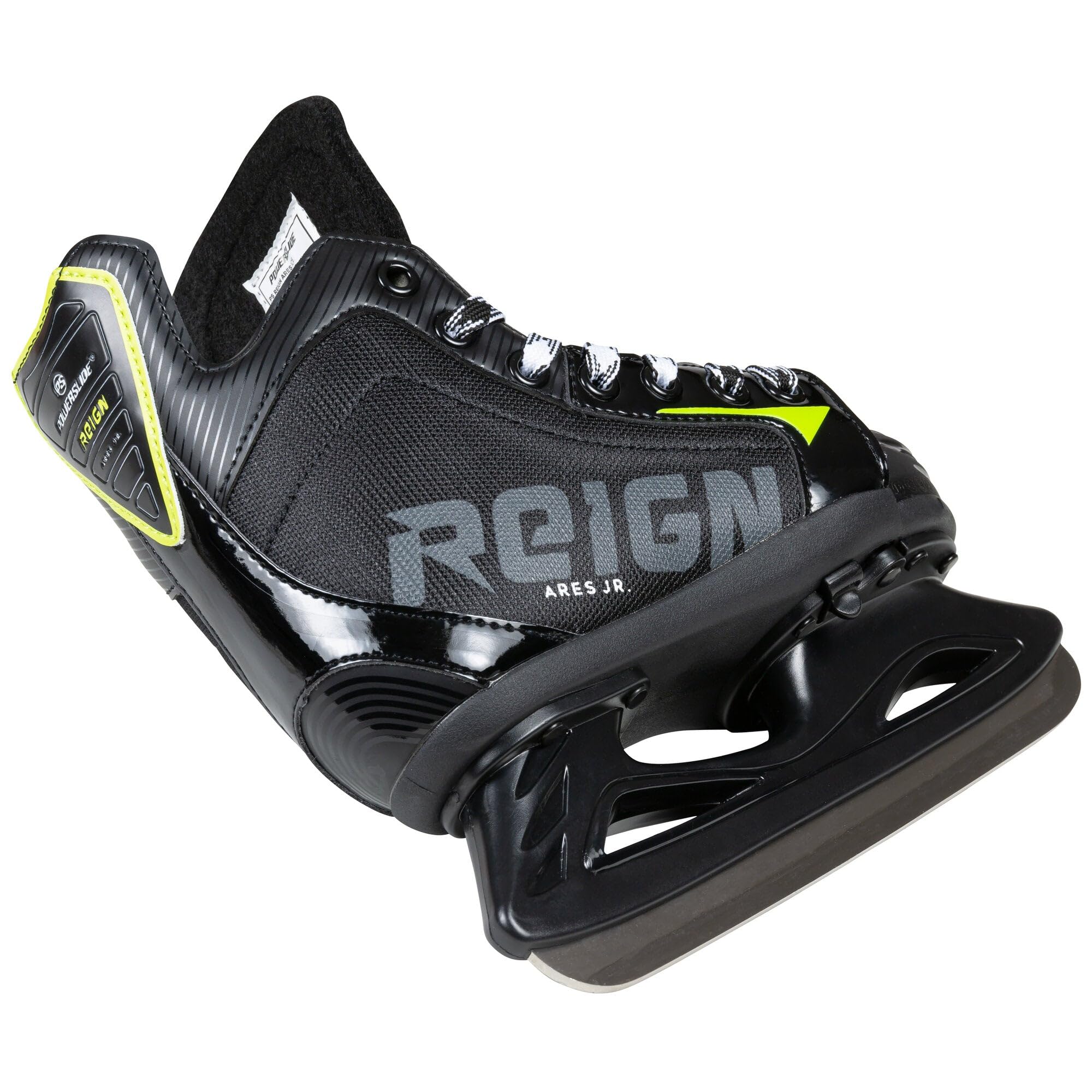 Powerslide Ares Junior Noir Patins à Glace Enfants Taille Réglable 36-39 Hockey sur Glace
