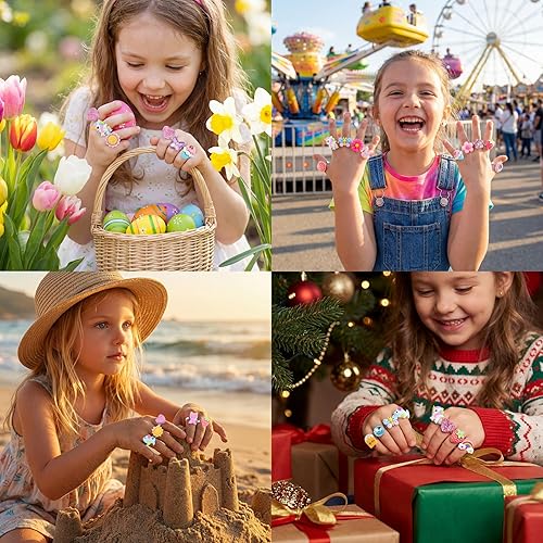 Miniatura 8 de 24 anillos de joyería para niña, ajustables, sin duplicación, anillos de juego para niños en caja, anillos de juego de simulación y disfraces para