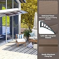 Vista 5 de Goplus Toldos para puertas, 120 x 100 cm de toldo para ventanas con protección contra la lluvia, la nieve, los rayos UV y la luz solar, UPF 50+