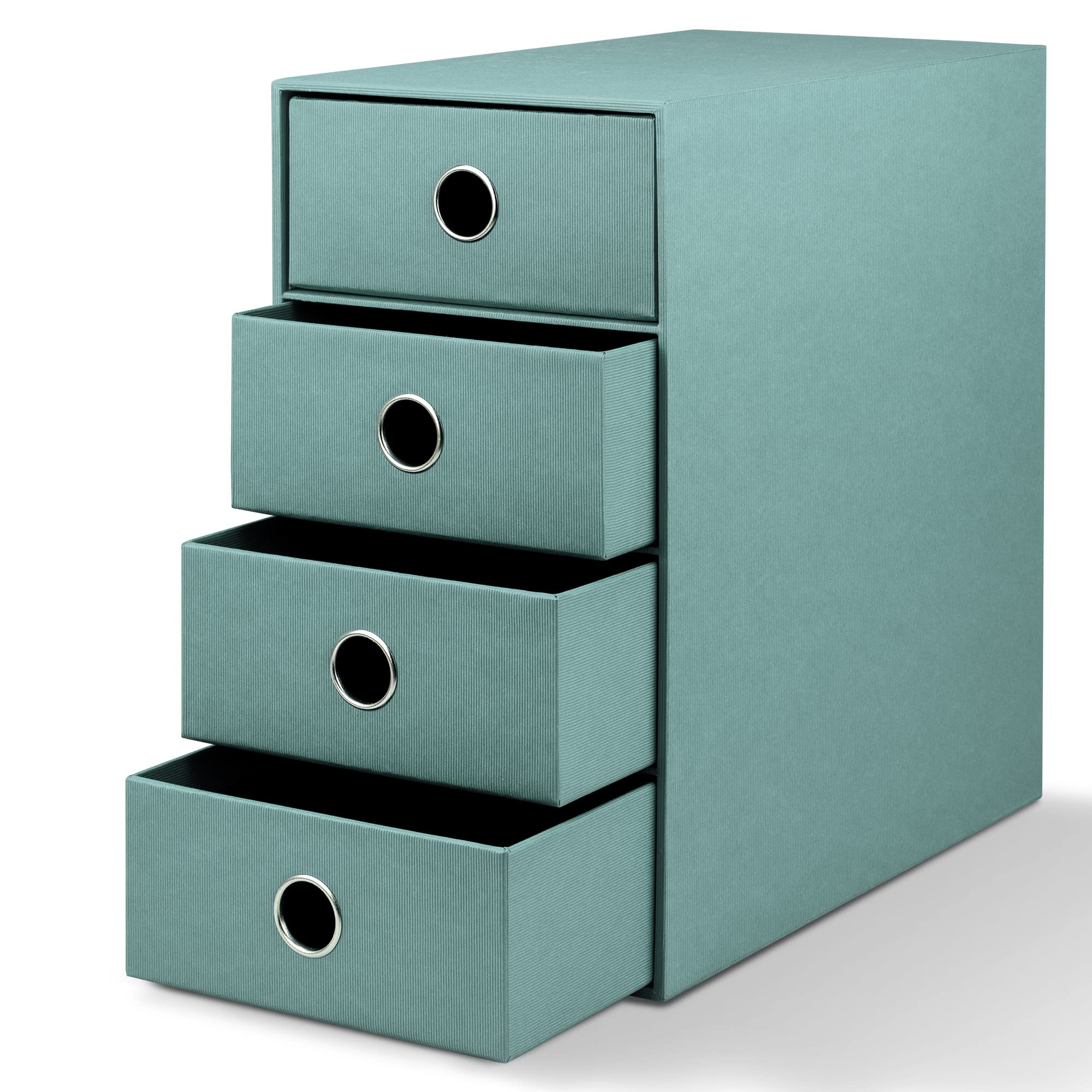 Rössler SOHO 4er Schubladenbox aus Papier | Büro Organizer Schreibtisch | Schubladen Organizer Büro Zubehör & Bürobedarf | Schreibtisch Organizer Box | 18 x 25 x 32 cm | 1 Stück | Farbe: Grün | Opal