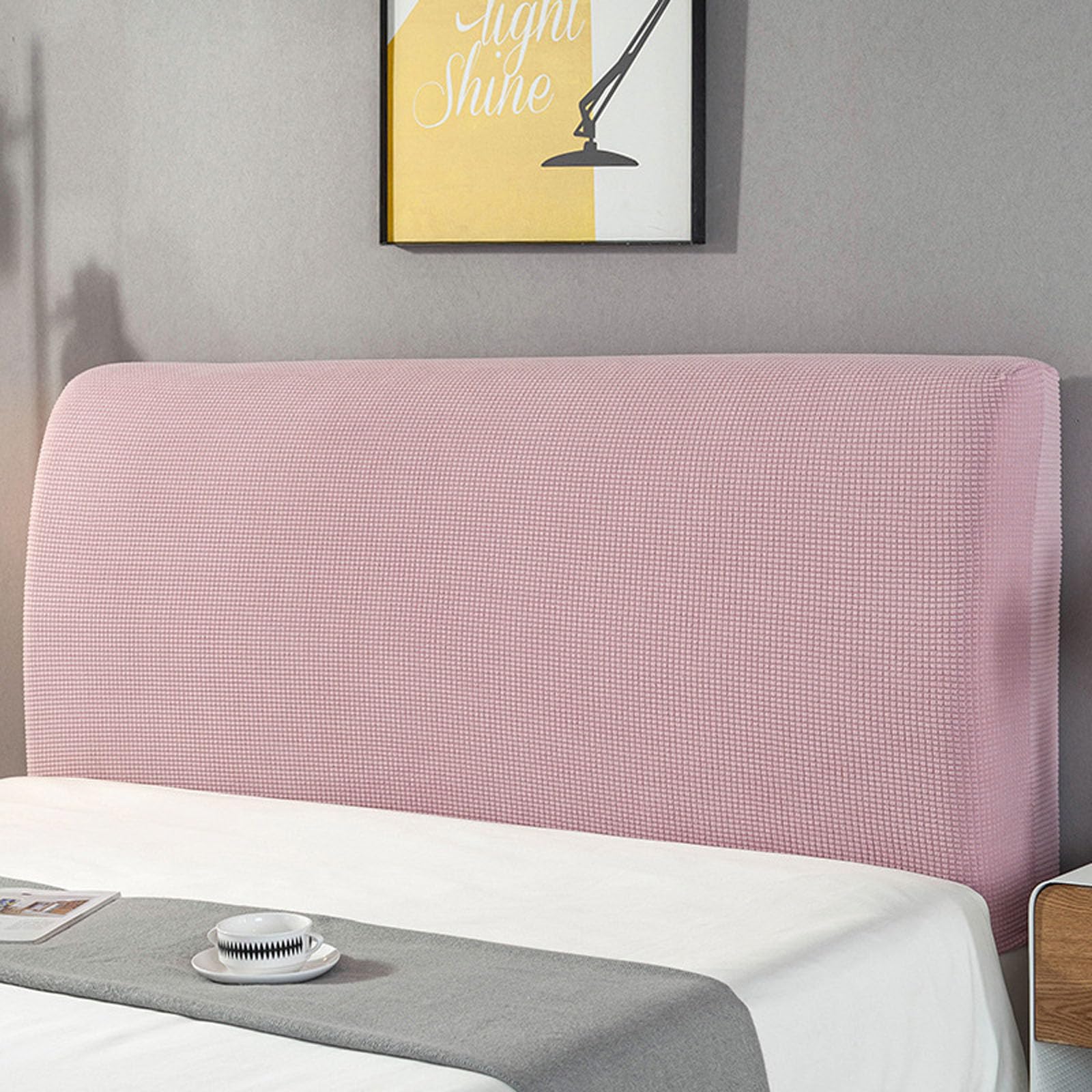 Bed Headboard Covers, Headboard Slipcover Protector for Double Bed/Small Double, All-inclusive Elastic Headboard Protection Cover(Size:180cm,Color:Pink)