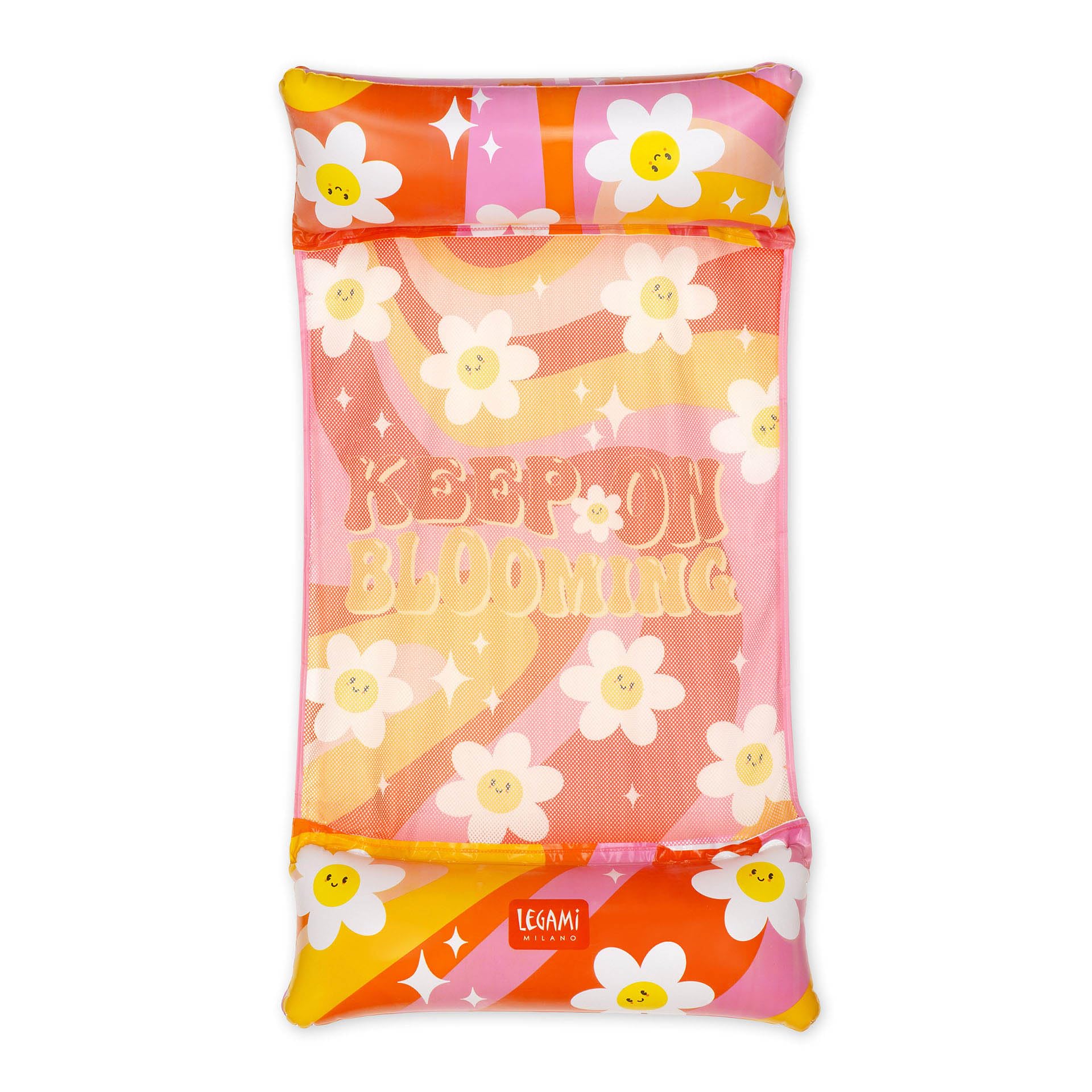 Legami - Hamaca Hinchable para Piscina, Tumbona Hinchable soporta hasta 80 kg, colchoneta Hamaca de Playa, 74 x 135 cm, Daisy