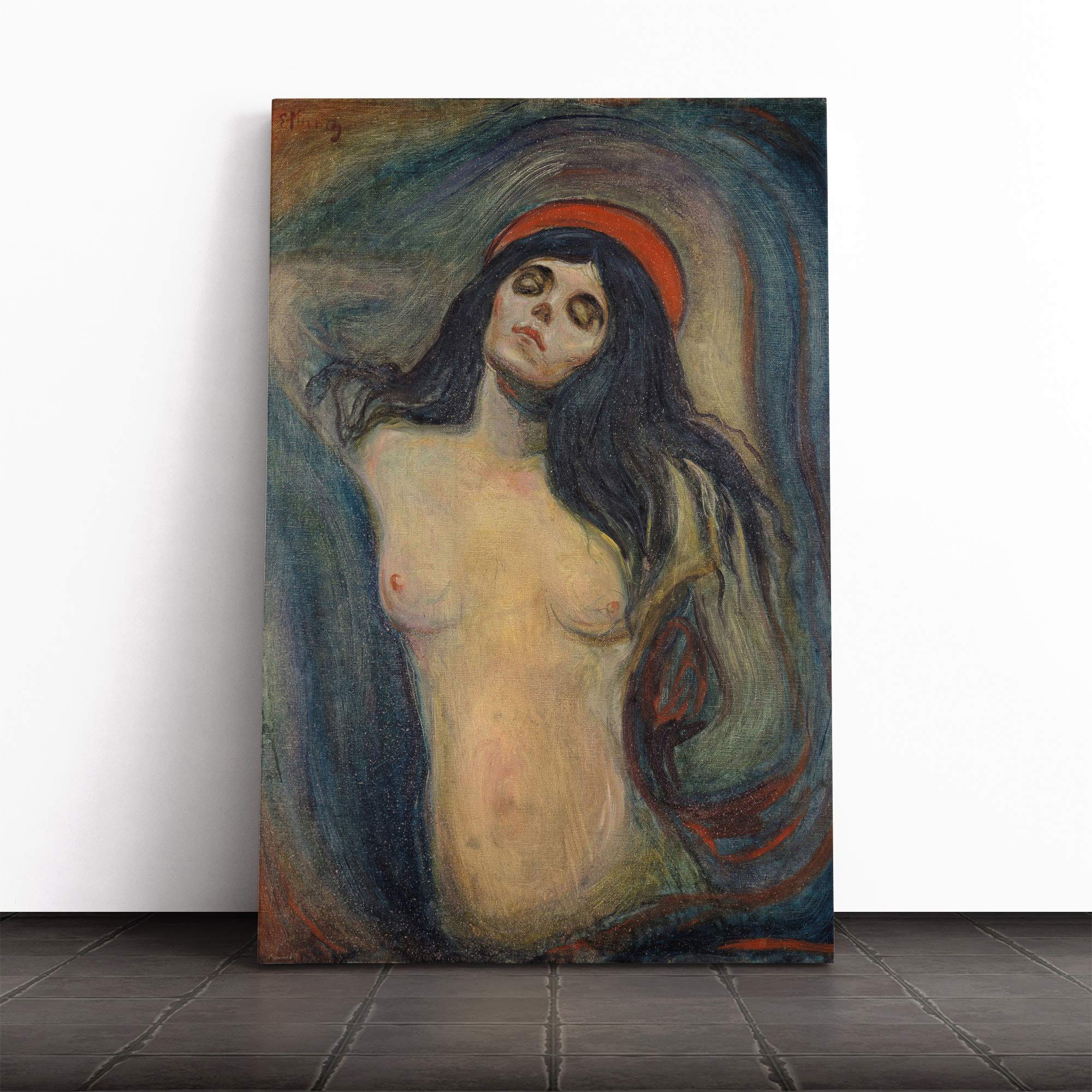 Edvard Munch Madonna Canvas Print | Gallery Wrapped 30mm Frame Wall Art | 20x14 inches | Ready to Hang | Modern Religious Picture | Living Room Bedroom Lounge Office