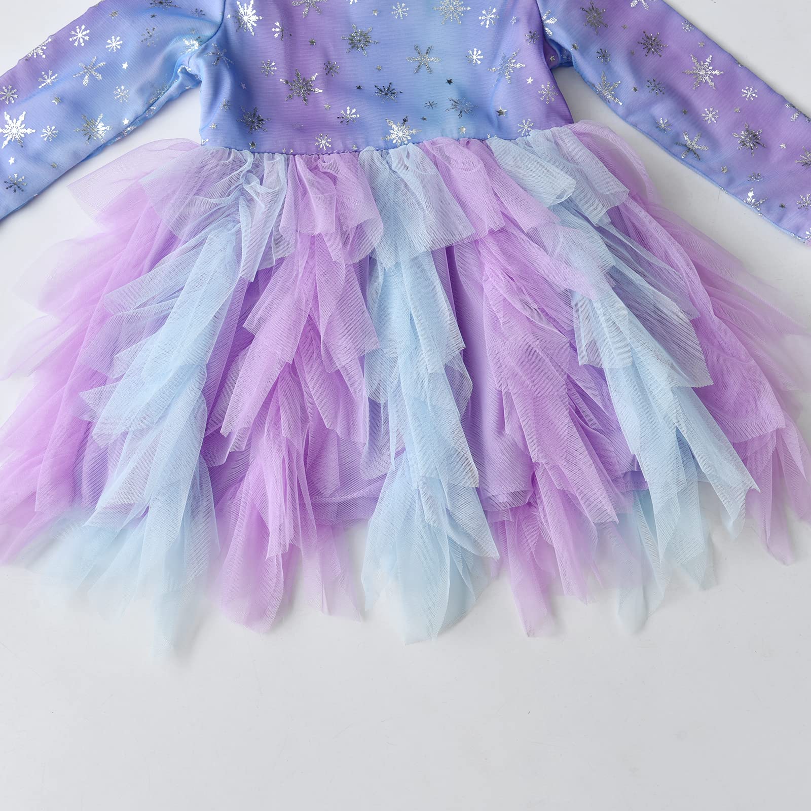 VIKITA Vestidos de invierno de manga larga para niñas pequeñas, vestidos de tul para fiestas de 2 a 12 años