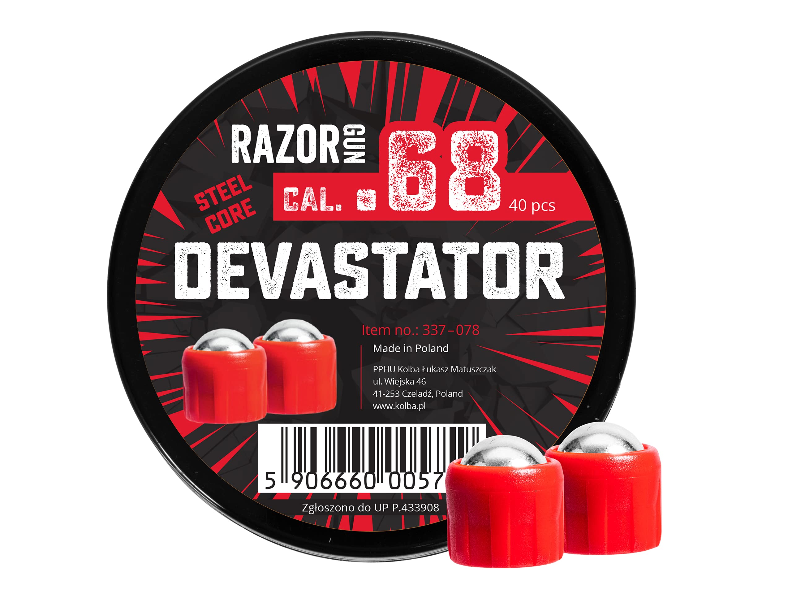 Razor Gun devastor Sfere in Acciaio Cal. 68 per Umarex T4E HDS 40 pz