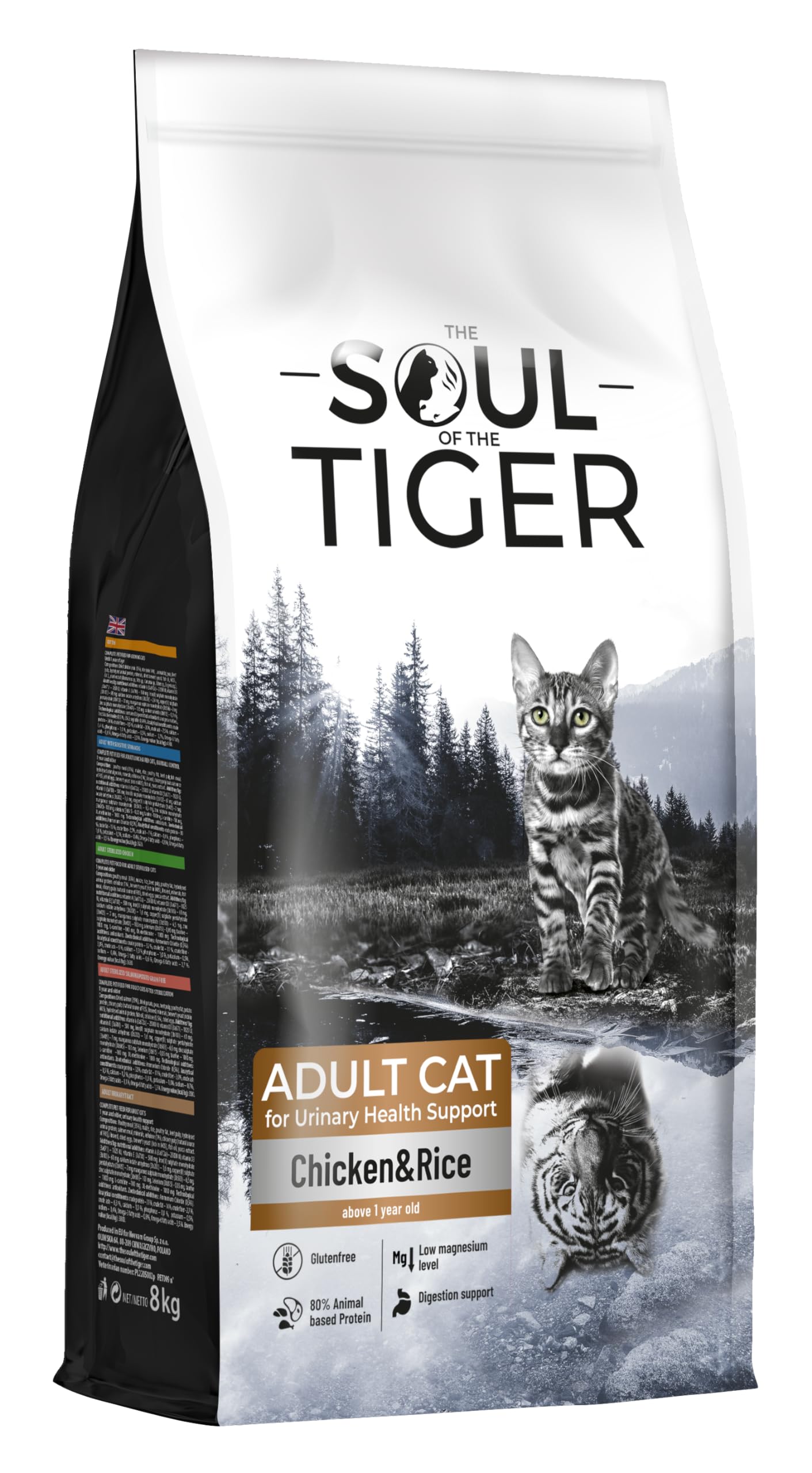 The Soul of the Tiger – Premium Dry Cat Food for Adult Cats with Chicken & Rice, Urinary Health Support, 8 kg