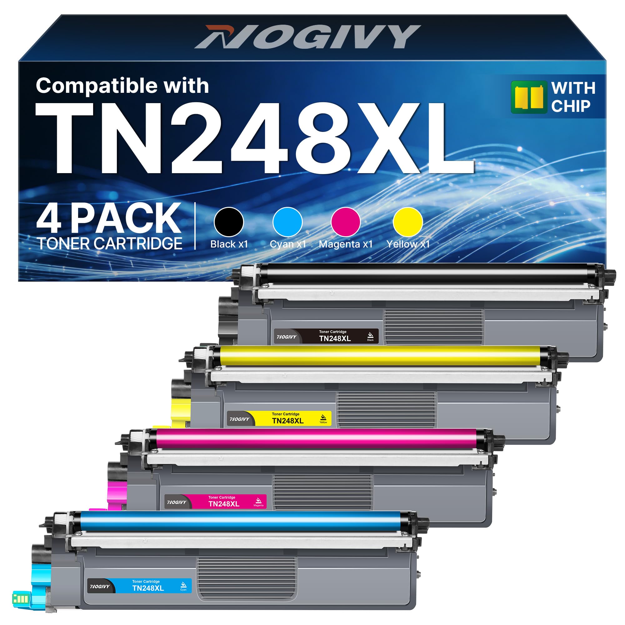 TN248XL TN-248XL Mit Chip Kompatibel für TN248 TN 248 XL für Brother MFC-L3760CDW Toner MFC-L3740CDW MFC-L3740CDWE DCP-L3560CDW DCP-L3520CDW HL-L3220CWE MFC-L8390CDW HL-L3240CDW TN-248CMYK
