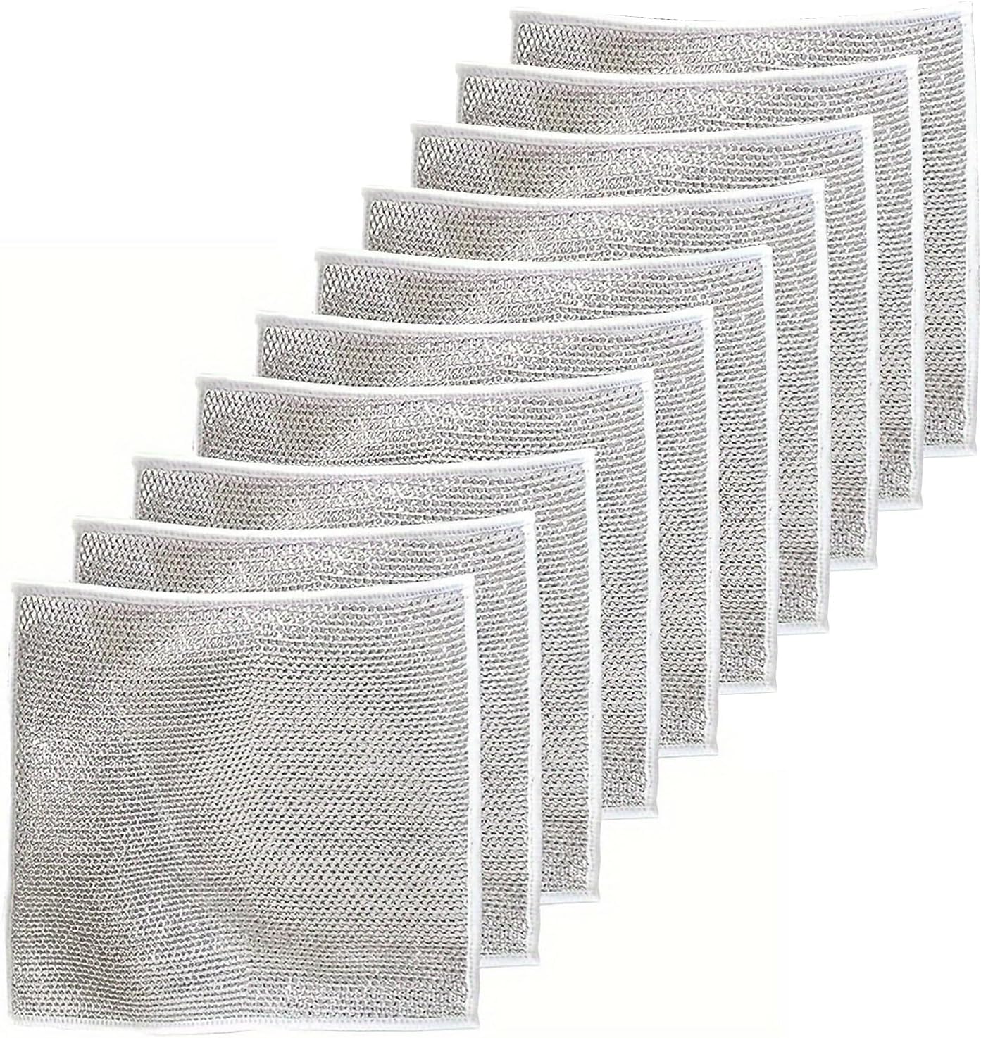 FIGMENT 10 Pack Non-Scratch Wire Dishcloth & Gaps Cleaning Brush, Multipurpose Wire Dishwashing Rags for Wet and Dry, Reusable, Wire Cleaning Cloth for Kitchen, Sinks Cleaner (5) (B0DC6SWB9D) Amazon Price History, Amazon Price Tracker