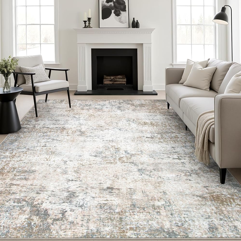 6x9 Area Rug Living Room Rug: Washable Modern Abstract Soft