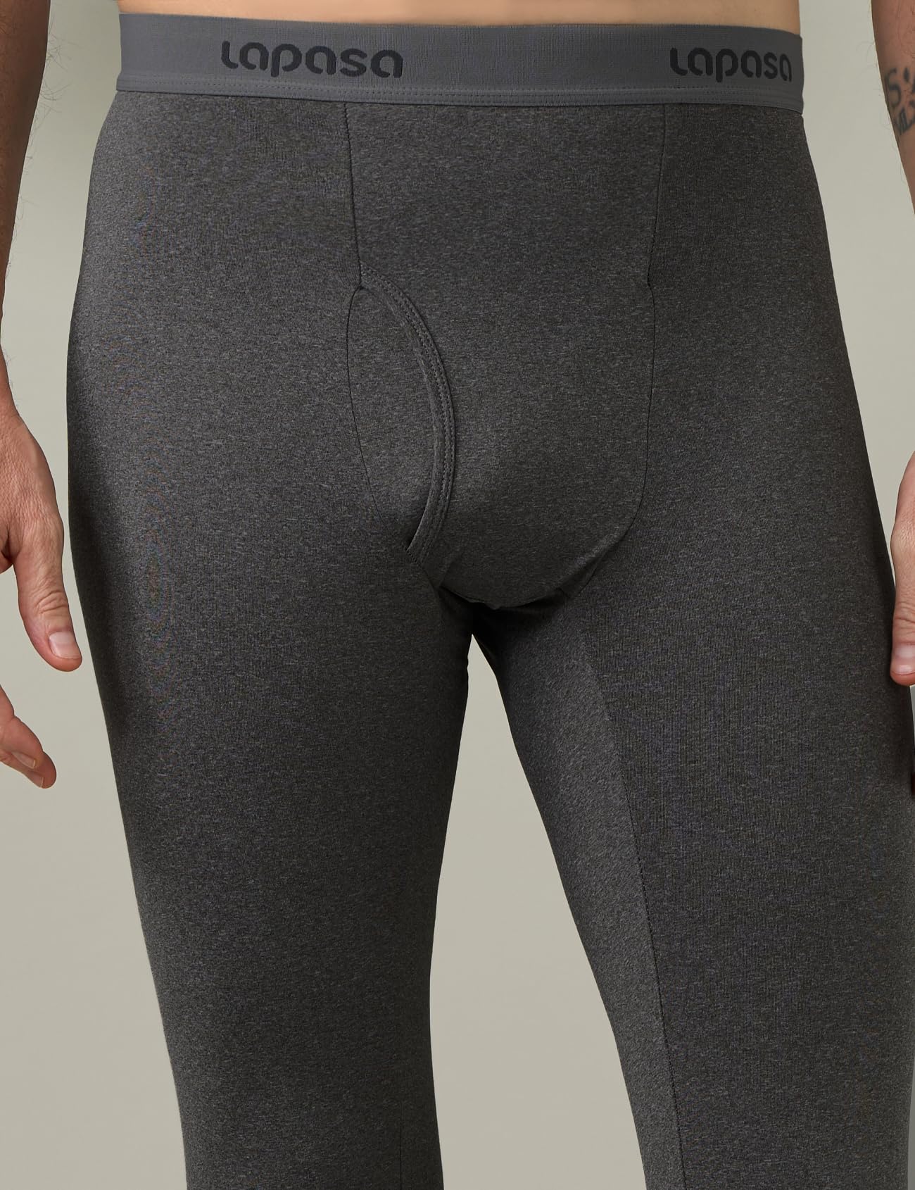LAPASA Pacco da 2 o 1 Calzamaglie Termica Uomo Fodera in Pile Medio/Pesante Pantaloni Termici Sportivi Strato Base Biancheria Intima Leggings Caldi M10/M25/M56