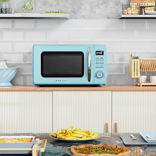 Miniatura 6 de Galanz - Horno microondas retro GLCMKZ09BER09, funciones de cocción y recalentamiento automáticos, descongelación e inicio rápido, fácil limpieza,