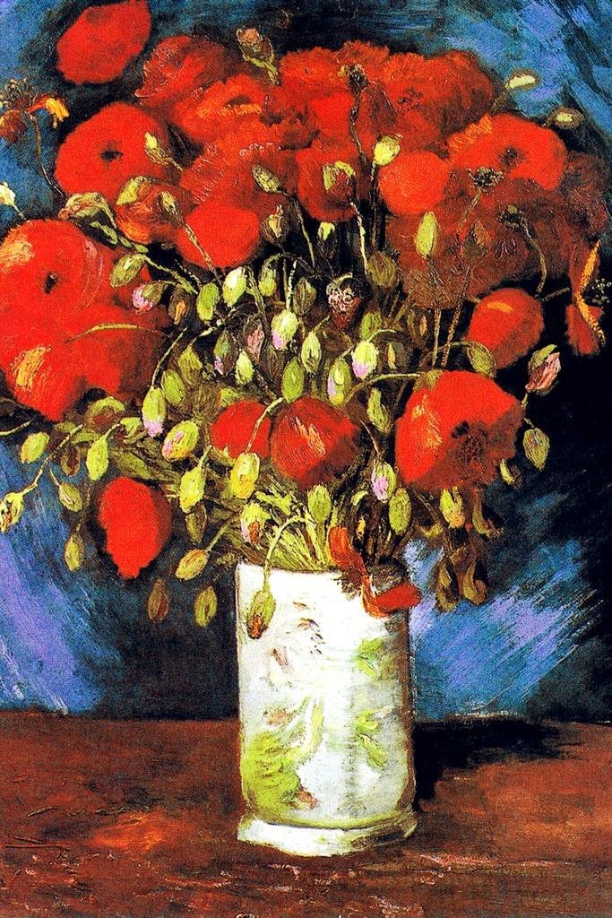 Vincent Van Gogh Poppies Van Gogh Wall Art Impressionist Painting Style Nature Spring Flower Wall Decor Landscape Vase Bouquet Poster Romantic Artwork Cool Wall Art Print Poster 24x36