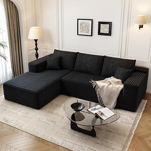 Sofá modular Cloud de 107.5 pulgadas con diván en forma de L, modernos sofás tapizados minimalistas para sala de estar y dormitorio, sofá esquinero