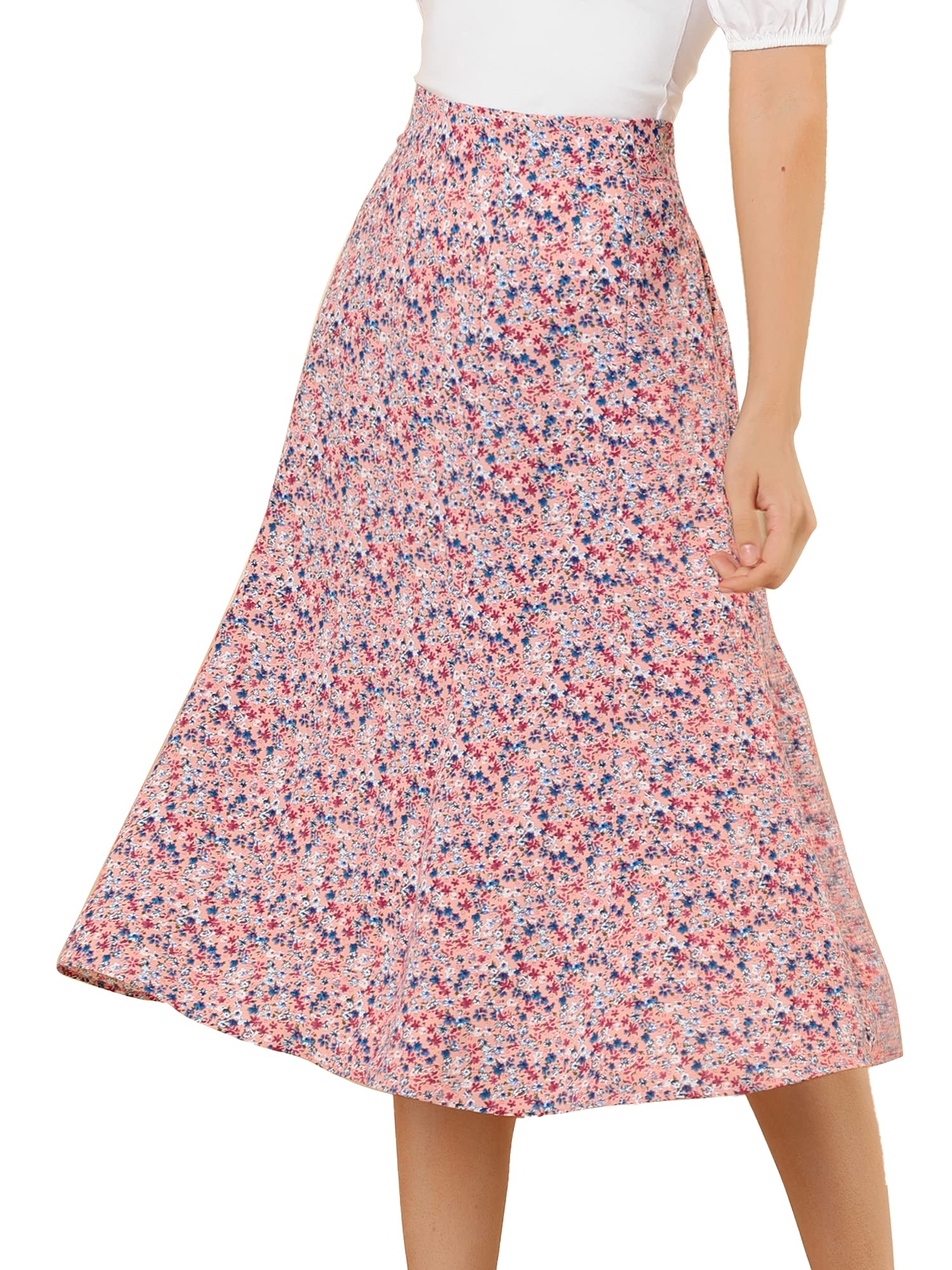 Sponsored Ad – Ladies' Skirt A-Line Floral Print Leave Print Elastic Waist Midi Skirts
