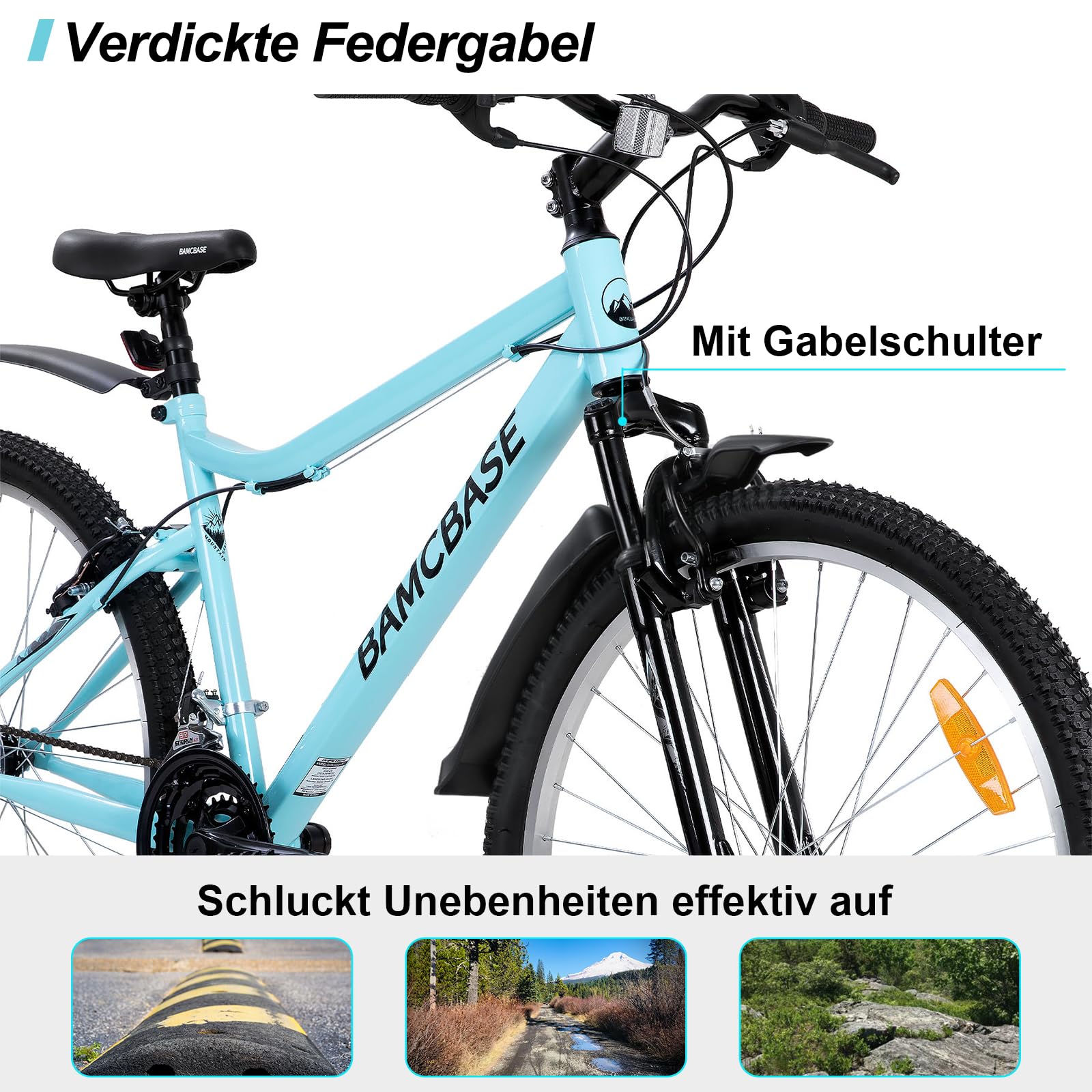 Hiland 26 Zoll Mountainbike für Frauen, 18-Gang Schaltung, Damen Mountainbike mit V-Bremsen, Robustes MTB für Frauen, Mehrere Farben