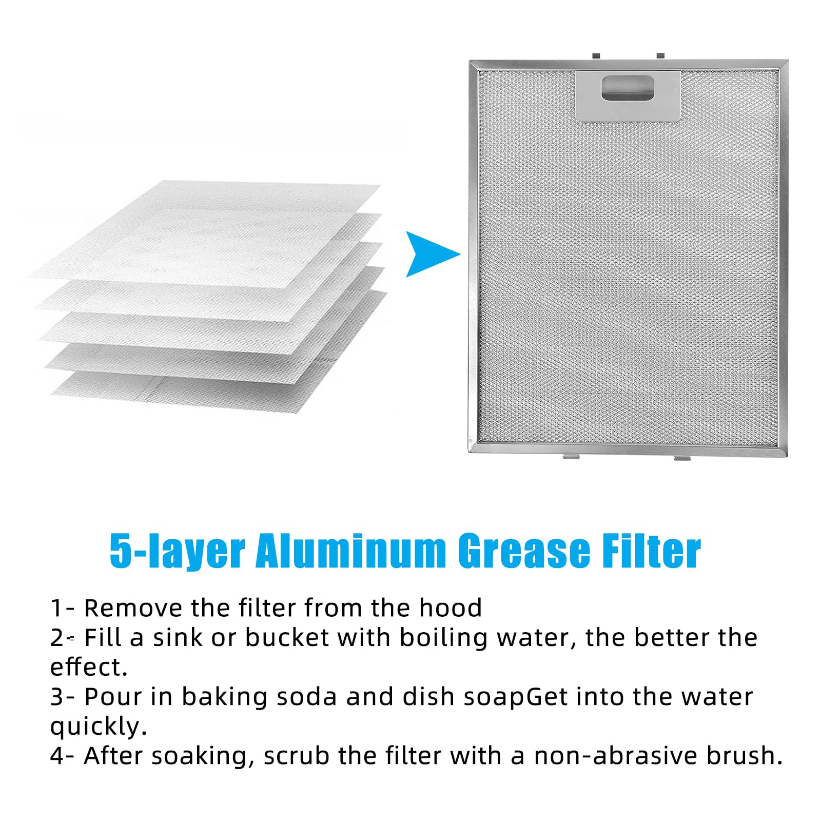 2 filtros de grasa de metal para campanas extractoras, filtro separador de aceite y gas, accesorios de cocina de aluminio, universal para campanas extractoras