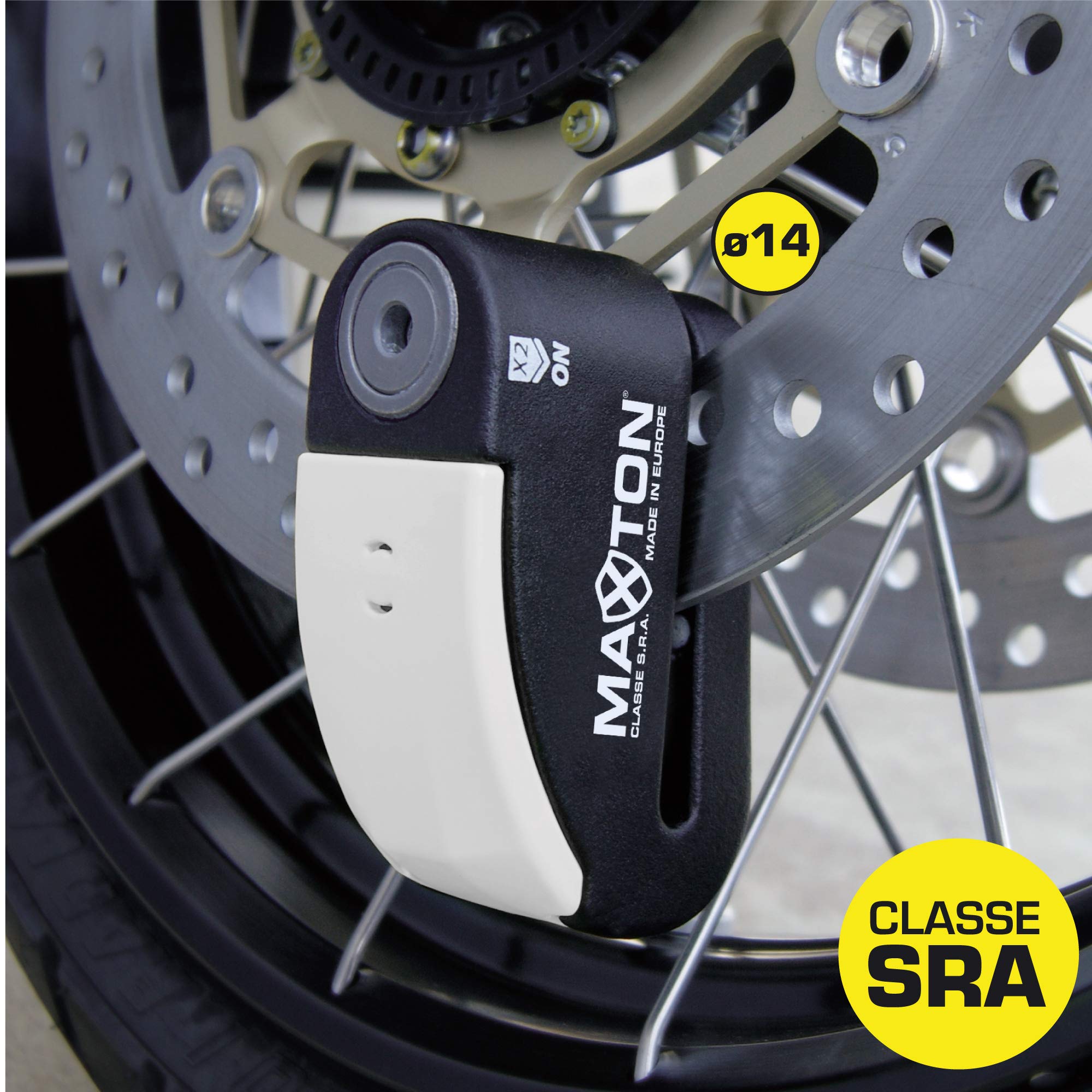Antifurto bloccadisco + allarme MAX15 approvati SRA Max-ton