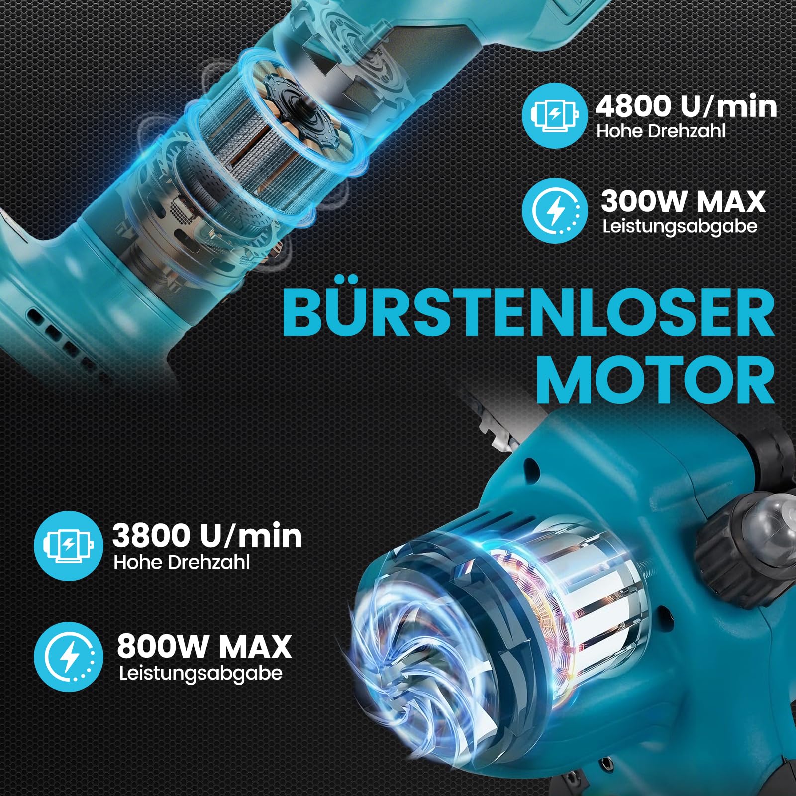 Potatore a batteria 4 in 1, compatibile con batteria Makita, mini motosega senza spazzole da 6 pollici e cesoie elettriche da 25 mm, 2 batterie da 4,0 Ah, asta telescopica fino a 235,5 cm