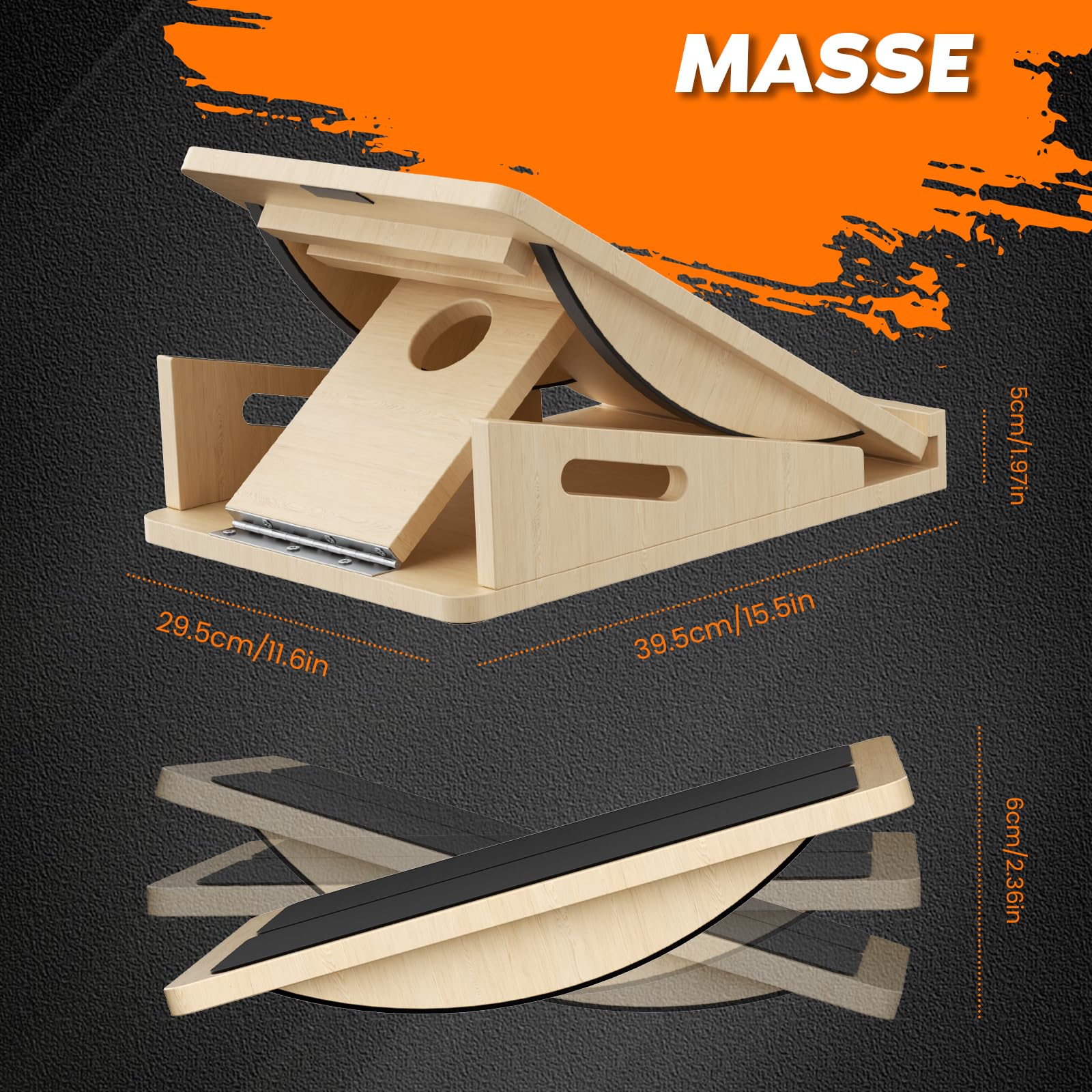 BUTBU 2 in 1 Tavola Inclinata Professionale in Legno,Tavola di Equilibrio in Legno, Tavola Inclinata Regolabile e Barella Polpaccio,per Squat, Gambe, Ginocchia, Tallone, Caviglia, Stretching