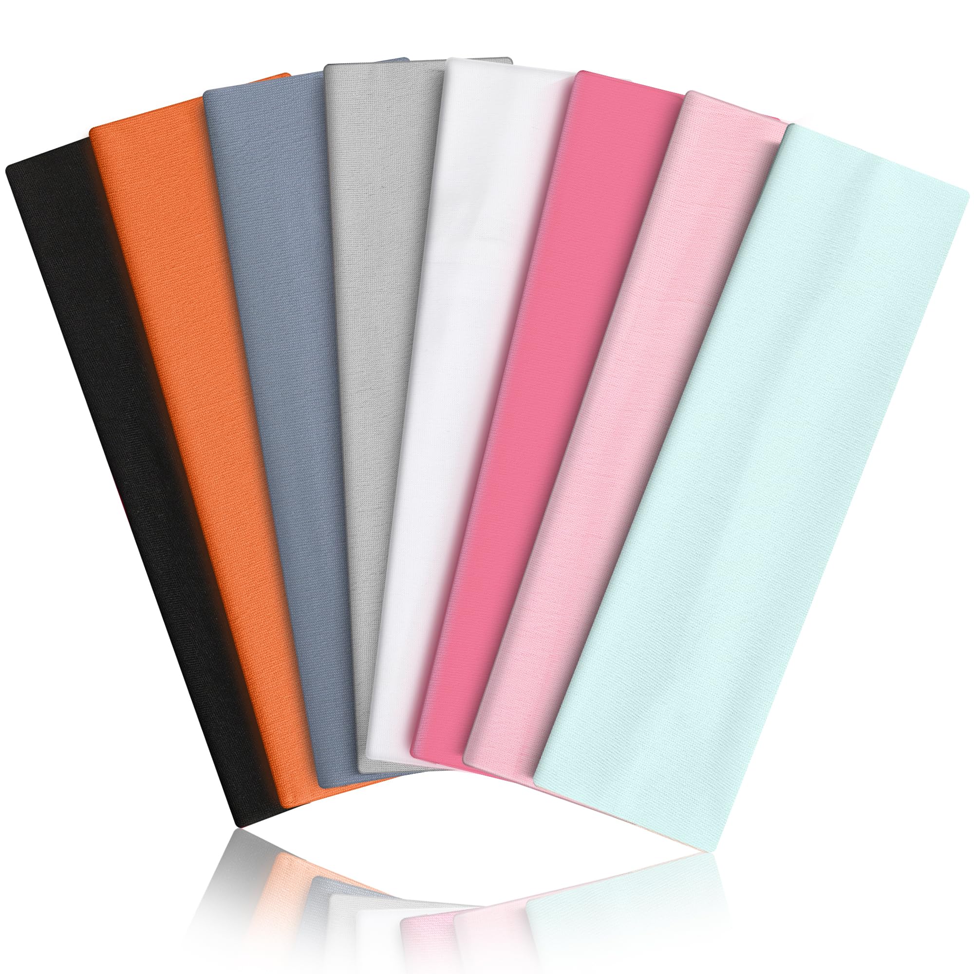 Headbands for Women 8PCS, Summer-Exclusive Elastic Non Slip Hair Head Bands | Sweatbands head bands for women's hair, Soft Running Fashion Headband for Men & Women for Working Out, Travel, Daily Use Black,Orange,Dark Gray,Light Gray,White,Deep Pink,Light Pink,Light Green