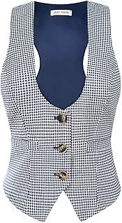 Women's Suit Vest Top, Dressy Casual Sleeveless Button Wasitcoat, Fromal Steampunk Blazer For Work Office
