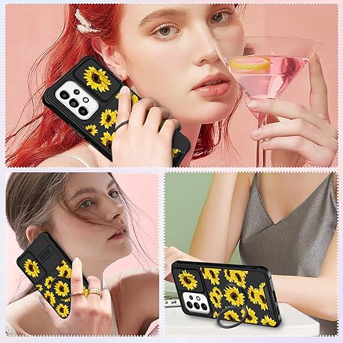 Miniatura 6 de Funda para Samsung Galaxy A32 5G Funda de Teléfono para Mujeres con Girasol Lindo para Chicas, Cubierta Floral de Flores Femenina Estética con