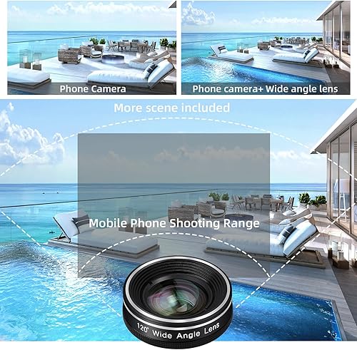 Miniatura 3 de Mocalaca Lente de cámara de teléfono con espejo de cámara de reflejo, lente macro, lente ojo de pezkit de lentes gran angular, accesorios de