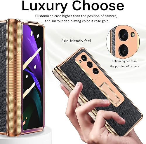 Miniatura 6 de Miimall Funda de piel compatible con Samsung Galaxy Z Fold 2 con protección de bisagra, protección plegable de lujo, con cubierta de pantalla para
