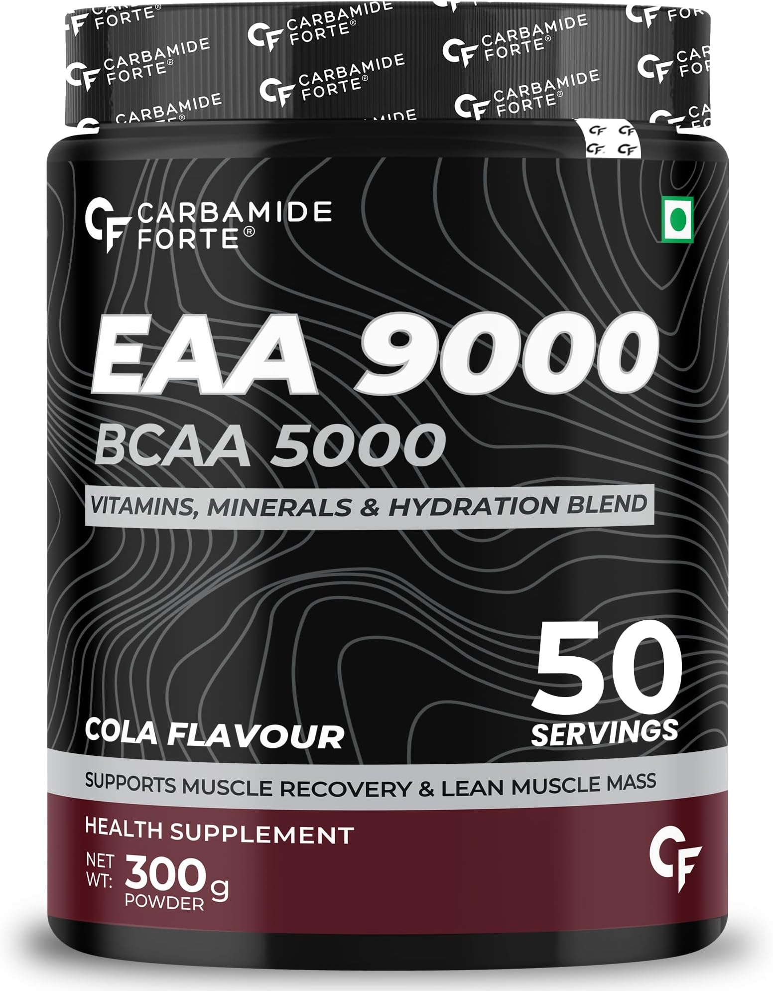 Carbamide Forte Eaa Supplement For Men & Women With Hydration Blend & Vitamins | Eaa intra workout Supplement With Bcaa 5000Mg - Cola Flavour - 50 Servings - Powder 300G