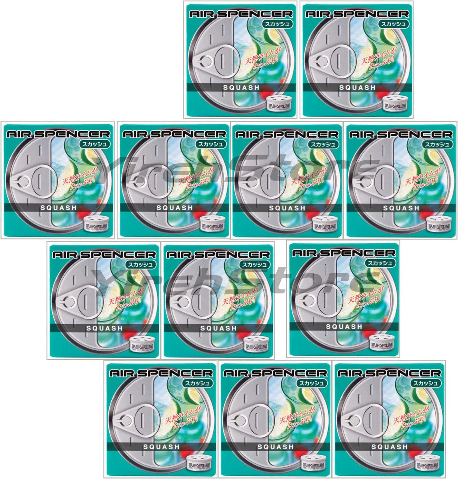 Air Spencer Cartridge Squash Scent 12-pack Car Air Freshener, Heavy Duty, Last Long, A9 Squash Eikosha Japan