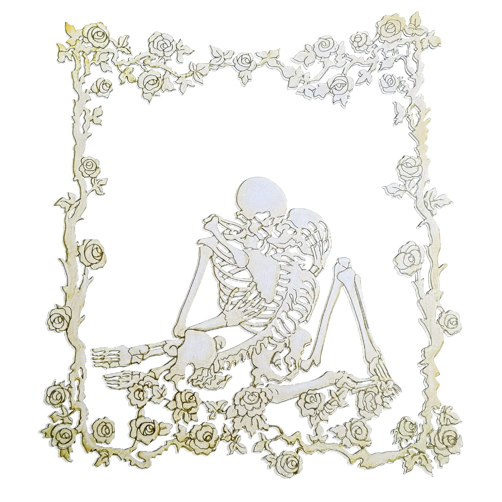 QMCAHCE Metal Skull Wall Decor, The Kissing Lovers Skull Wall Sculptures, Romantic Skeleton Metal Wall Art Decoration, Gothic Decor for Home, Living Room, Bedroom, Bar